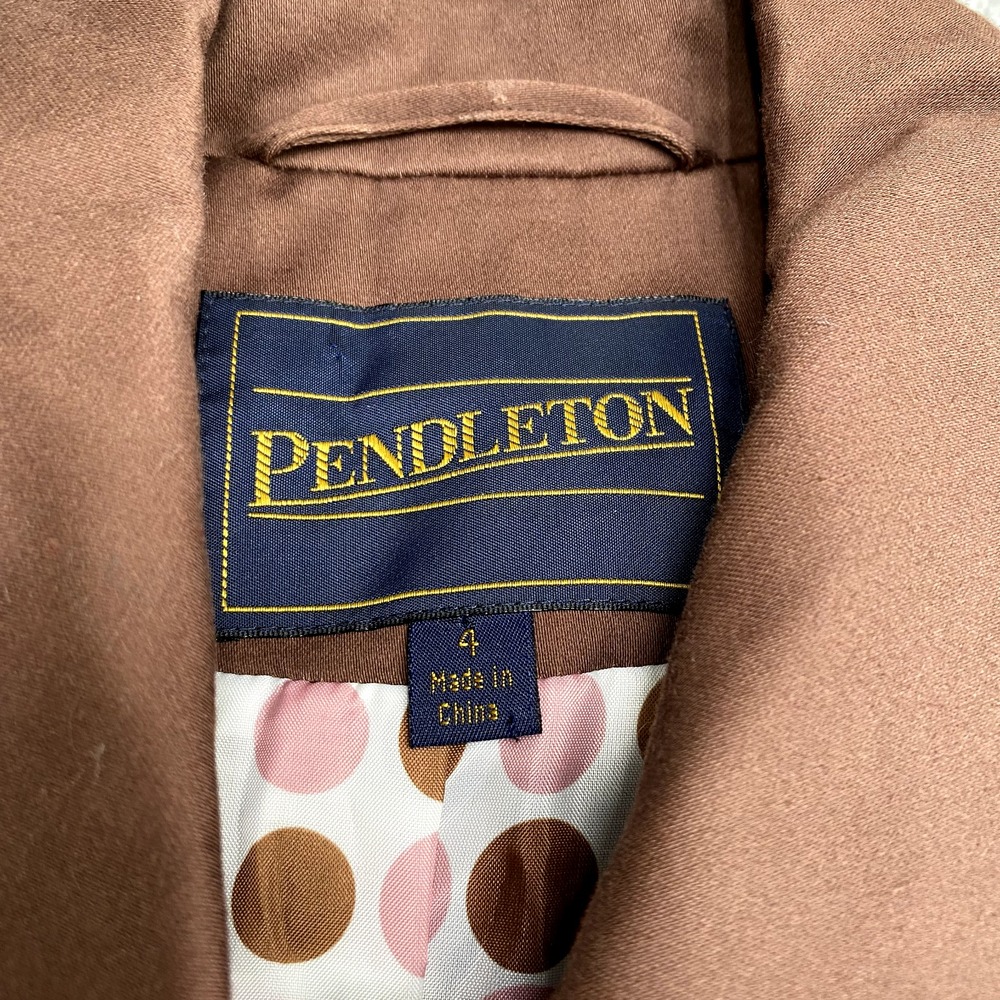 Pendleton Coat Womens 4 Long Red Parka Jacket Button Up Polka Dot Lining‎ Rain - Picture 10 of 12